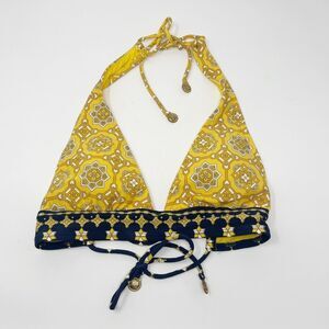 Juicy Couture Size S Triangle Halter Swim Top Printed Multicolor